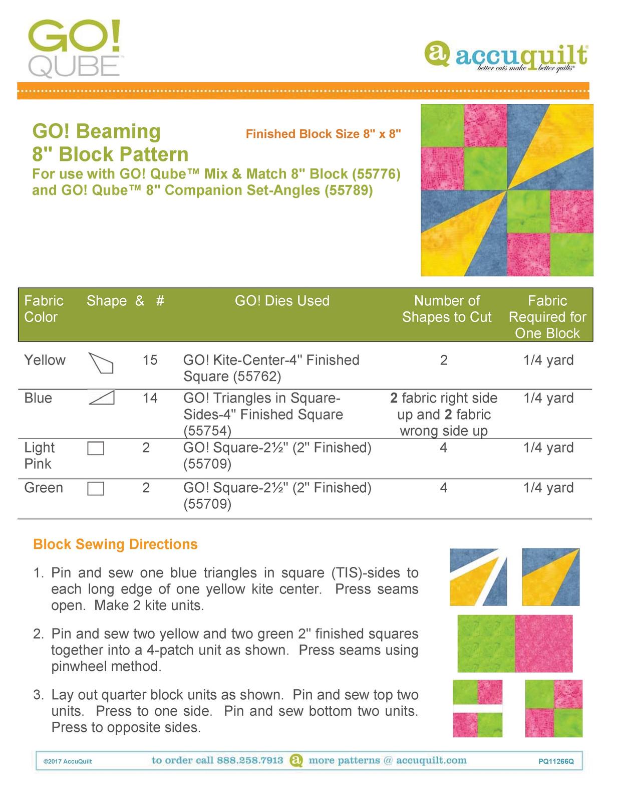 Qube Pattern ACCUQUILT Go! Qube 8