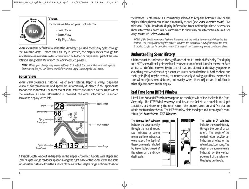 HUMMINBIRD FishFinder 585c Operations Manual - Steel Wire Bound - Tough Covers image 4
