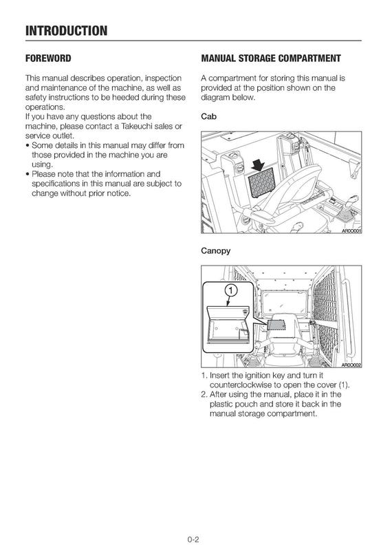 TAKEUCHI Tl10v2 Tl12v2 Tl12r2 Track Loader Operator Manual - Wire