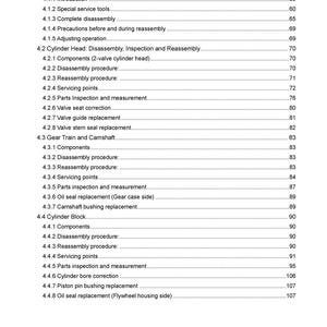 KOMATSU Yanmar 3D82AE 4D88E S4D106 And More Diesel Engine Shop Manual, Foldouts image 4