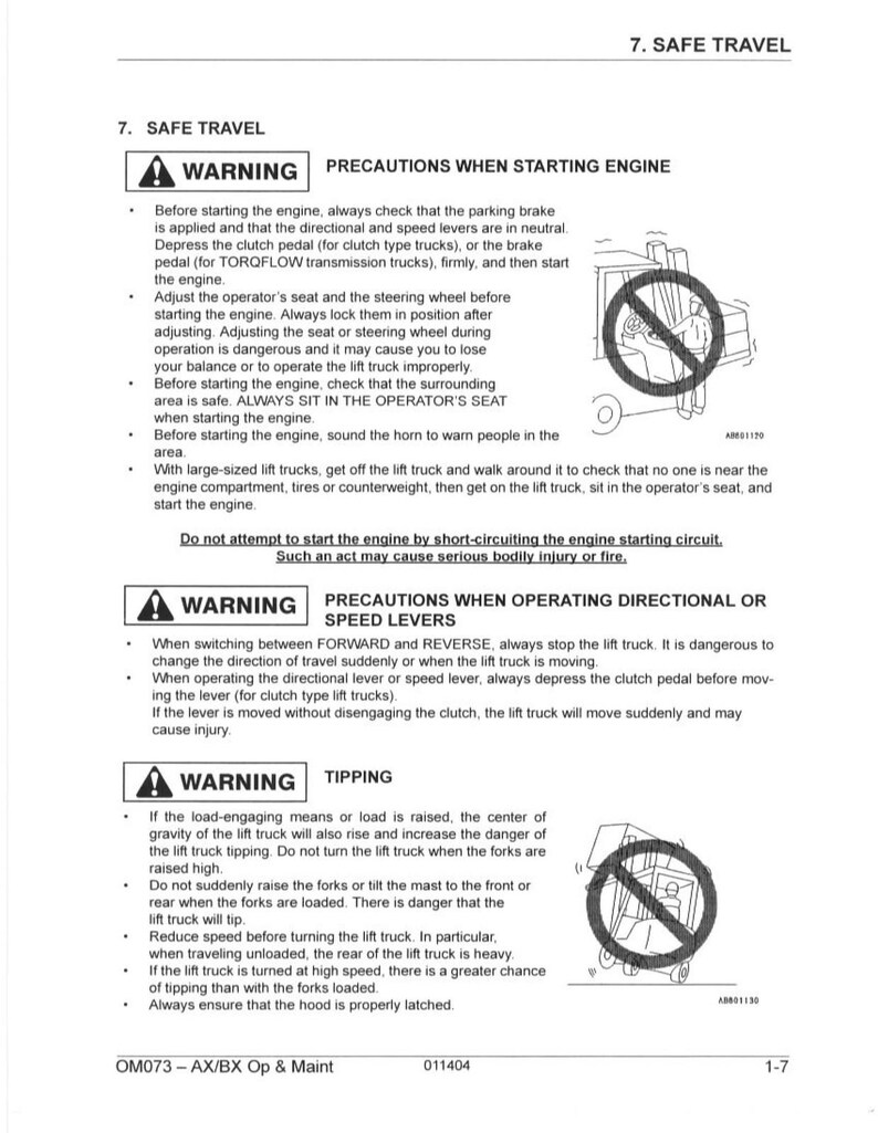 KOMATSU Fg20 Fg25 Fg30 More Forklift Operation Maintenance Manual - Bound image 10