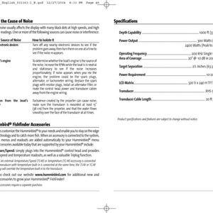 HUMMINBIRD FishFinder 585c Operations Manual - Steel Wire Bound - Tough Covers image 7