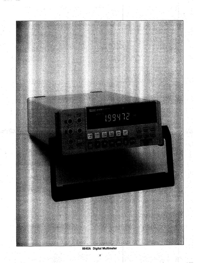 FLUKE 8840A Digital Multimeter Instruction Manual - Wire Bound - Tough Covers image 11
