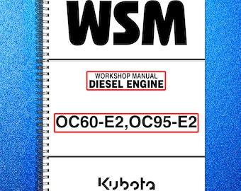 KUBOTA Diesel Engine Oc60-E2 Oc95-E2 Workshop Manual Robust Binder - Covered