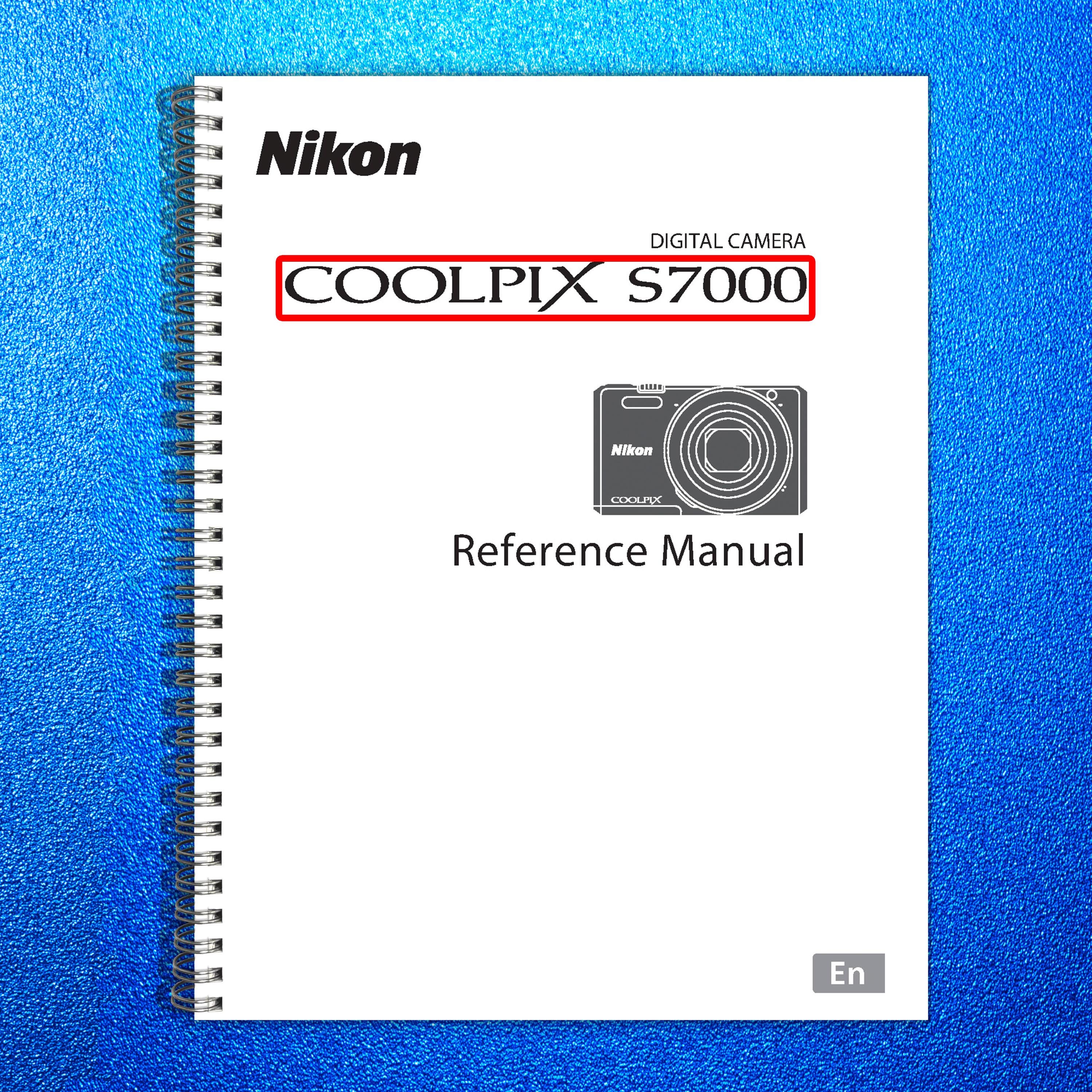 NIKON Coolpix S7000 Camera User Instruction Manual Tough Binding