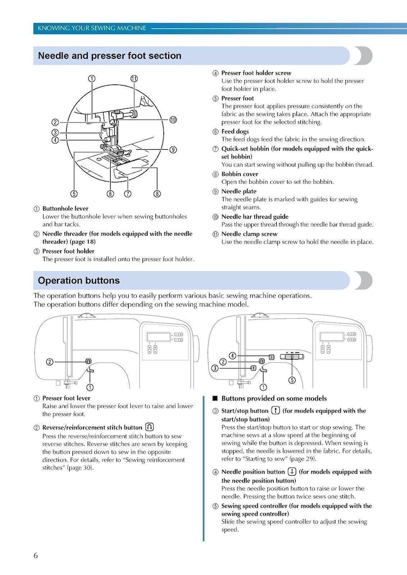 Brother Project Runway XR9500PRW Sewing Machine Manual User Guide Color ...
