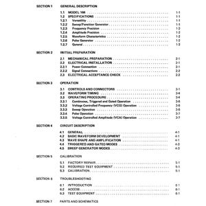 WAVETEK Model 166 Function Generator Instruction Manual - Bound,Covers, Foldouts image 3