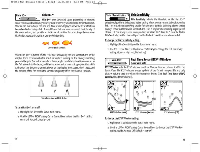 HUMMINBIRD FishFinder 585c Operations Manual - Steel Wire Bound - Tough Covers image 6