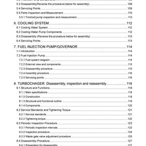 KOMATSU Yanmar 3D82AE 4D88E S4D106 And More Diesel Engine Shop Manual, Foldouts image 5