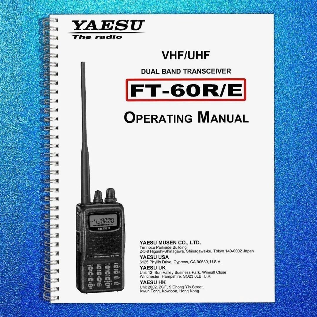 Yaesu FT-60R/E Transceiver Instruction Owner's User Manual Operating Guide - Etsy