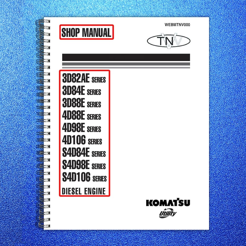 KOMATSU Yanmar 3D82AE 4D88E S4D106 And More Diesel Engine Shop Manual, Foldouts image 1