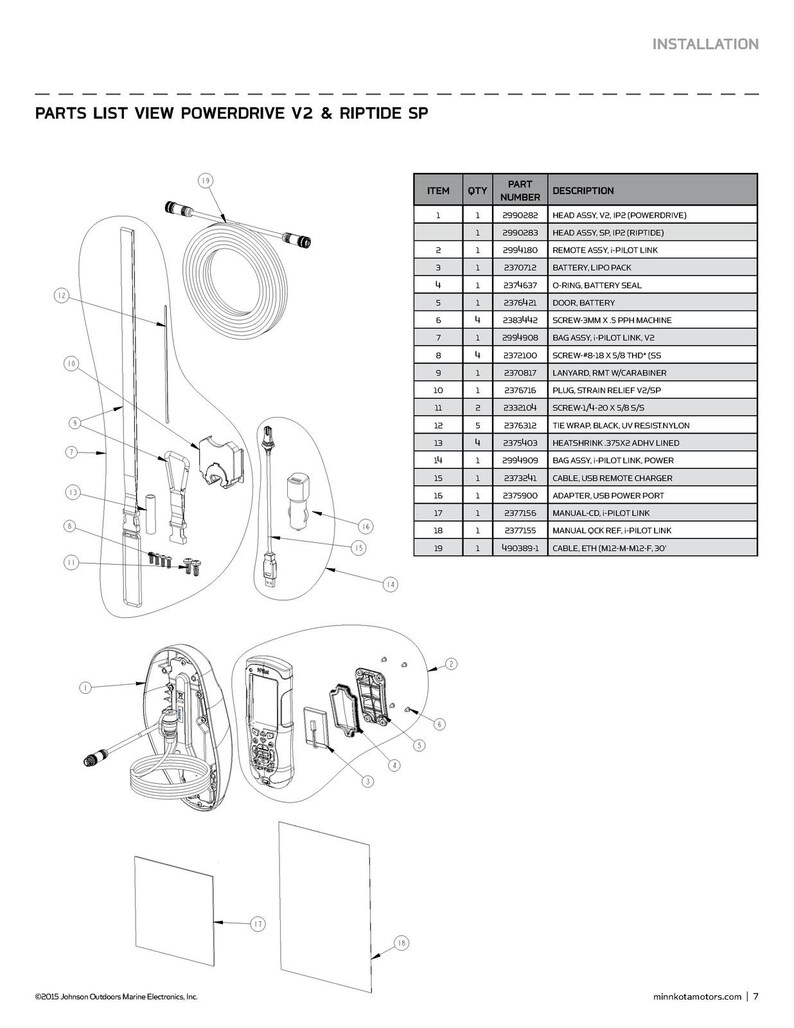 MINN Kota i-Pilot Link Trolling Motor Owners Manual 2015 - Wire Bound - Covers image 4