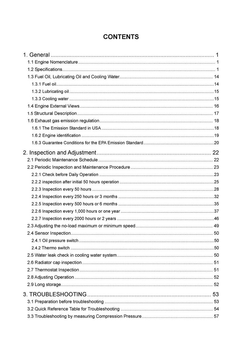 KOMATSU Yanmar 3D82AE 4D88E S4D106 And More Diesel Engine Shop Manual, Foldouts image 3