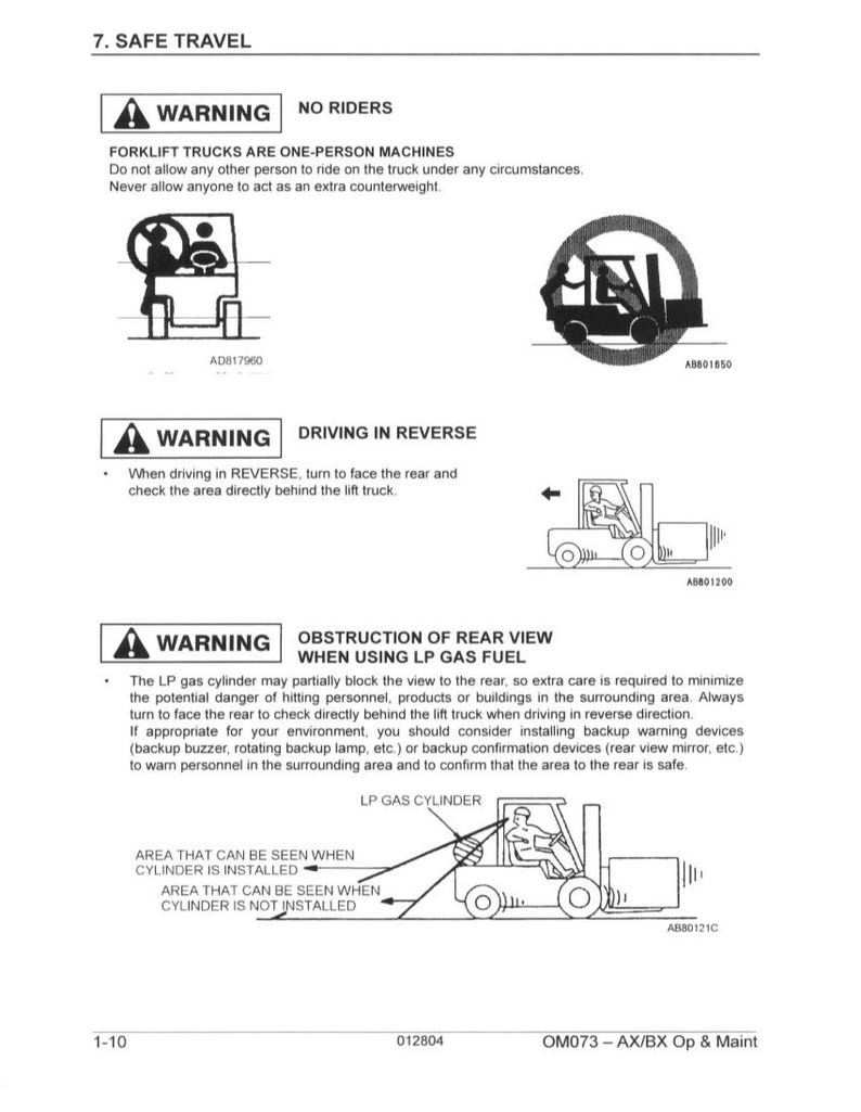 KOMATSU Fg20 Fg25 Fg30 More Forklift Operation Maintenance Manual - Bound image 13