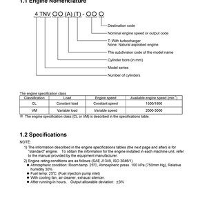 KOMATSU Yanmar 3D82AE 4D88E S4D106 And More Diesel Engine Shop Manual, Foldouts image 7