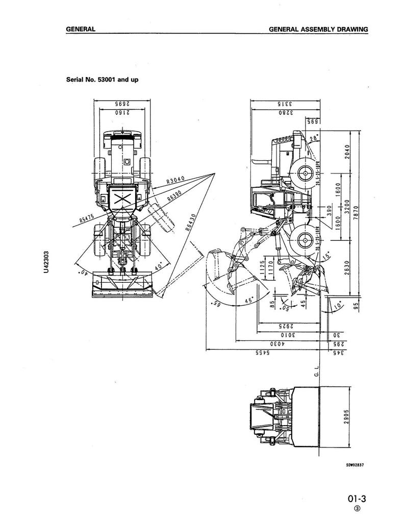 KOMATSU Avance Loader Wa380-3 Sn 50001 Up Shop Manual, Bound, Covers, Foldouts image 9
