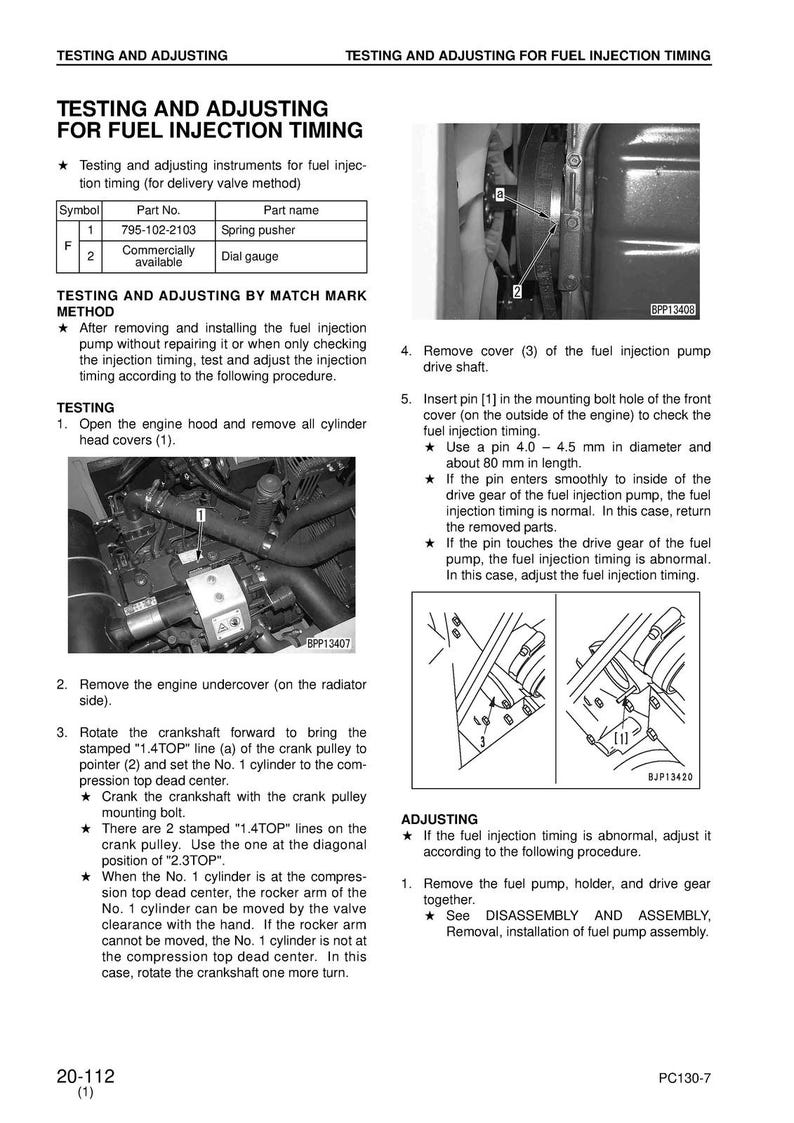 KOMATSU Pc130-7 Sn 70001 Shop Manual - Steel Wire Bound - Protective Covers image 13