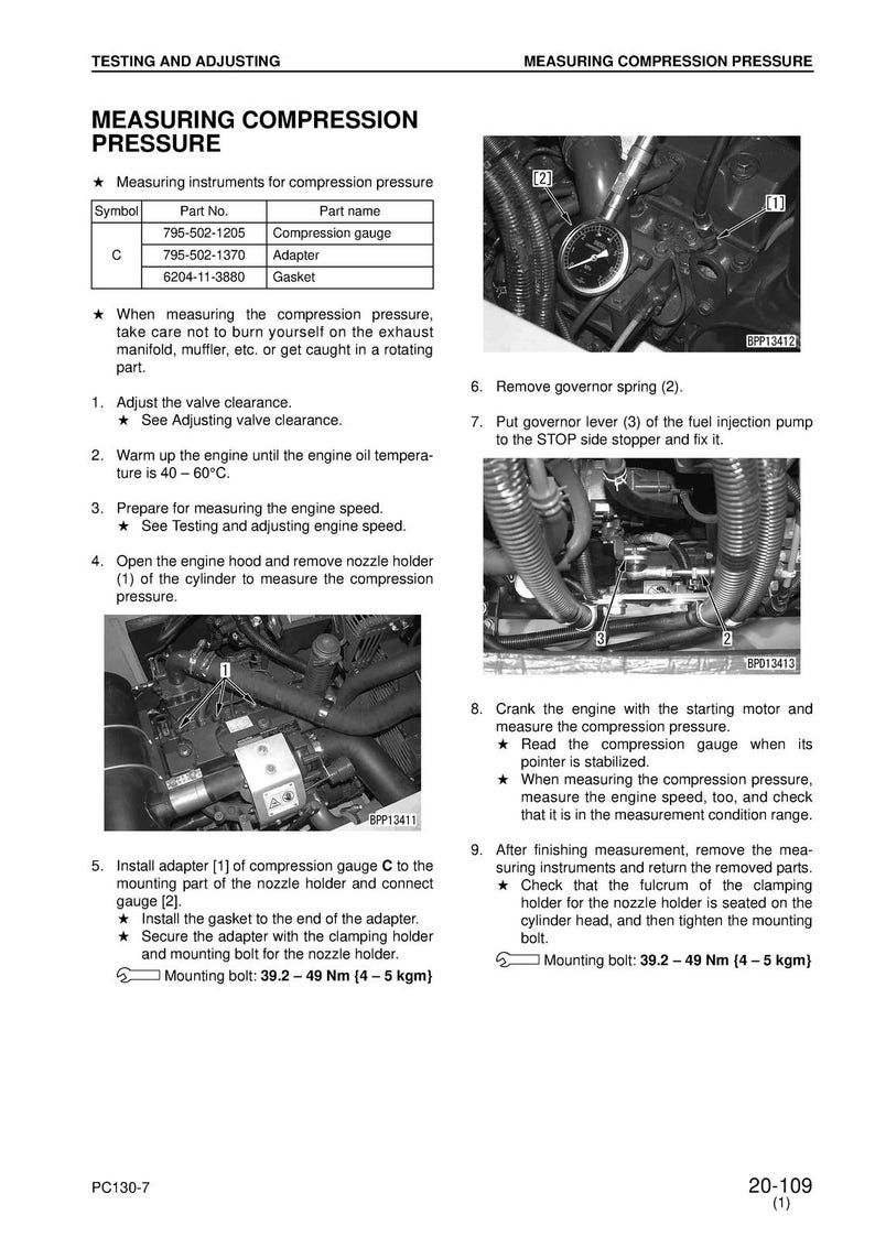 KOMATSU Pc130-7 Sn 70001 Shop Manual - Steel Wire Bound - Protective Covers image 12
