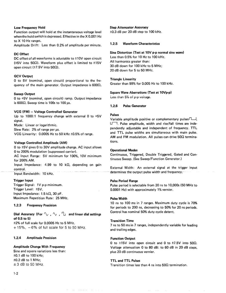 WAVETEK Model 166 Function Generator Instruction Manual - Bound,Covers, Foldouts image 6