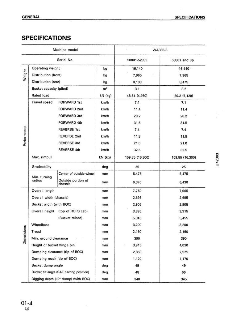 KOMATSU Avance Loader Wa380-3 Sn 50001 Up Shop Manual, Bound, Covers, Foldouts image 10