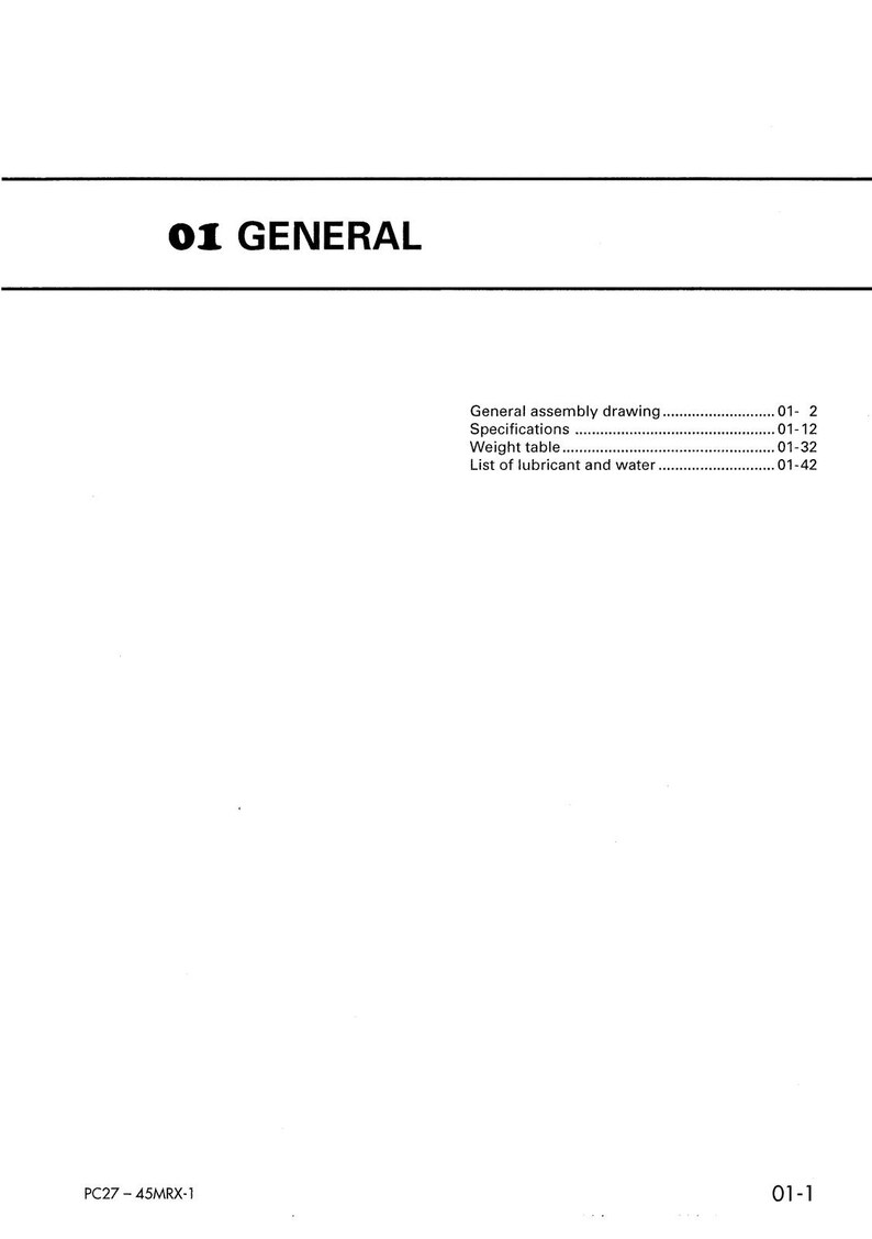 KOMATSU Pc27MRX-1 30 35 40 Pc45MRX-1 Shop Manual - Bound - Covers - Xl Foldouts image 8