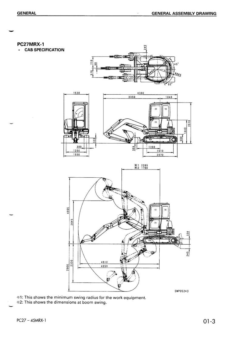 KOMATSU Pc27MRX-1 30 35 40 Pc45MRX-1 Shop Manual - Bound - Covers - Xl Foldouts image 10