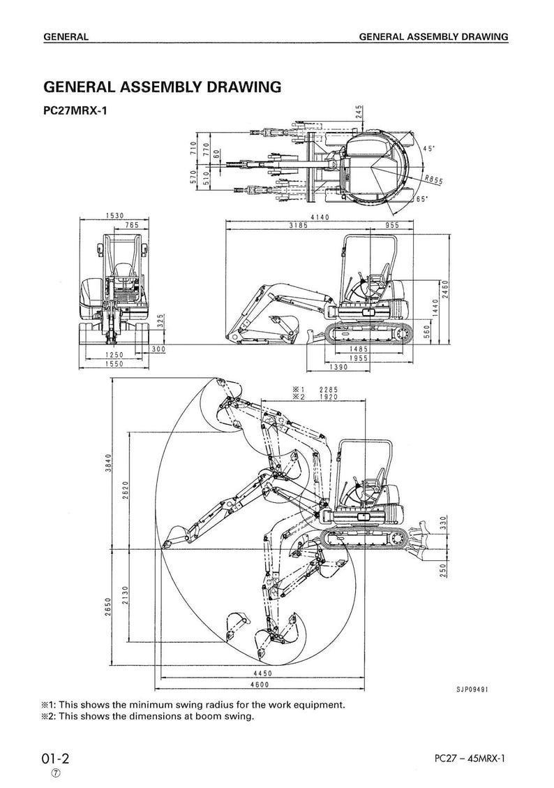 KOMATSU Pc27MRX-1 30 35 40 Pc45MRX-1 Shop Manual - Bound - Covers - Xl Foldouts image 9