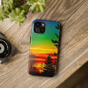 Vibrant Sunset Phone Case - Tough Phone Cases for Nature Lovers, Gifts for Travelers, Fun Outdoor Decor, Eco-Friendly Accessories