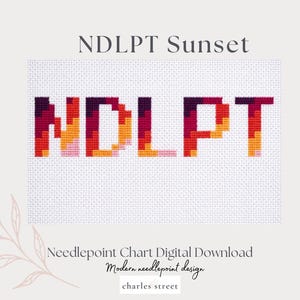 NDLPT Needlepoint Chart – Sunset Color Palette Letter Pattern