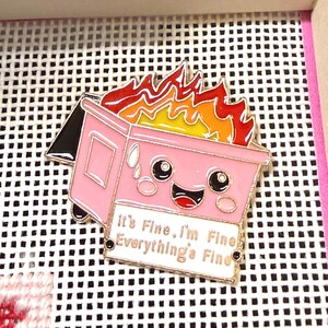 Dumpster Fire Needle Minder | Everything is Fine needle magnet afbeelding 6