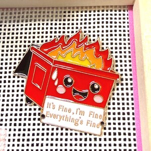 Dumpster Fire Needle Minder | Everything is Fine needle magnet afbeelding 7