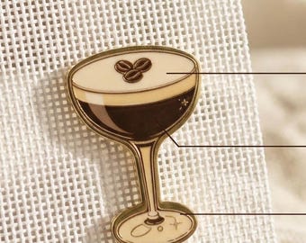 Espresso Martini Needle Minder | Cocktail Needle Magnet | Fun needlepoint accessory