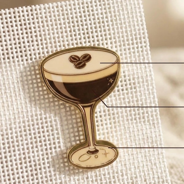 Aide-mémoire pour aiguille Martini expresso | aiguille de cocktail | Accessoire de broderie amusant