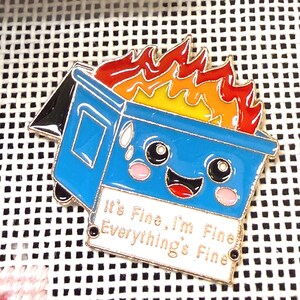 Dumpster Fire Needle Minder | Everything is Fine needle magnet afbeelding 8