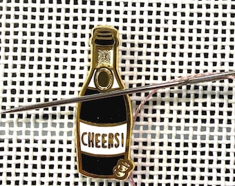 Champagne Cheers Needle Minder | Mini Cocktail Needle Magnet