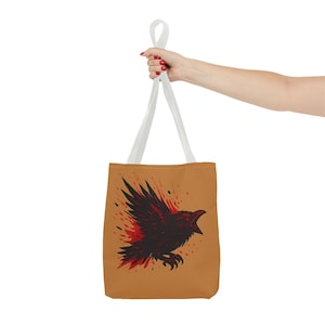 Crux Ferus Raven Tote Bag – Gothic Grunge Mythic Crow Art, Symbolic Carryall