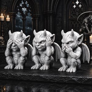 Three Wise Gargoyle-siliconenvorm – voor hars