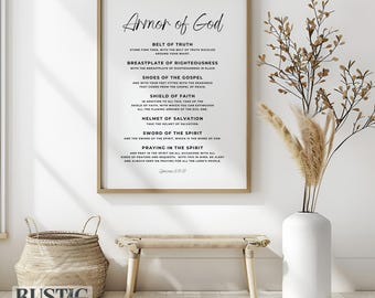 Rüstung Gottes Schrift Wandkunst: Minimalistische christliche Wohnkultur (digitaler Download)