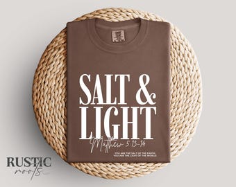 Sale e Luce Versetto biblico SVG, SVG cristiano, Matteo 5 13 14 SVG PNG, Disegni per sublimazione delle Scritture bibliche, Citazioni cristiane estetiche PNG