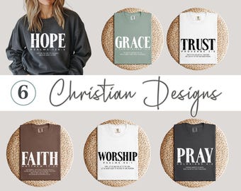 Christian Bible Verse SVG PNG Bundle: Faith-Based Designs (Digital Download)