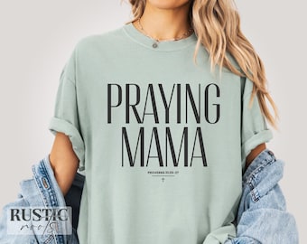 Betende Mama SVG PNG: Christian Mama Zitat T-Shirt (Digitaler Download)