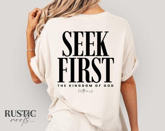 Seek First the Kingdom of God SVG PNG: Christian Shirt Design (Digital Download)