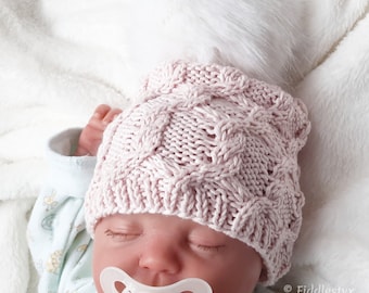 Knitting Pattern - Baby Hat Pattern - Newborn Hat Knitting Pattern - the JASMINE Hat (Newborn, Baby, Toddler, Child & Adult sizes incl'd)