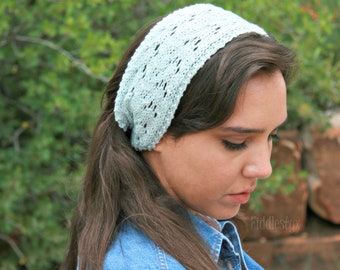 Womens Lace Headband - Hand Knit Headband - Knitted Headband - Ladies Knit Ear Warmer - the JAYNE Headband Cowl Combo