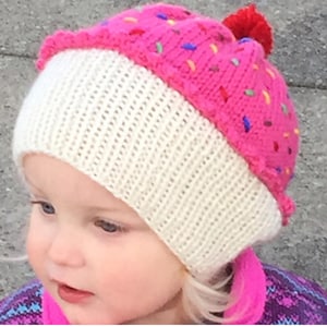 Knitting Pattern - Baby Cupcake Hat Pattern - the CUPCAKES Hat (Newborn, Baby, Toddler, Child & Adult sizes incl&#39;d)
