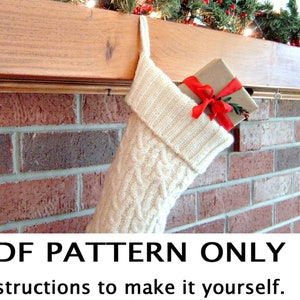 Knitting Pattern - Christmas Stocking Knitting Pattern - Third Annual Fiddlestyx Christmas Stocking -  the Glenys Stocking Pattern