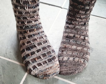 Sock Knitting Pattern - Knitting Pattern - Toe Up Socks Knitting Pattern - the MIRROR LAKE Socks (Adult small, medium, & large sizes)