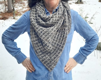 Knitting Pattern - Reversible Shawl Pattern - Shawl Knitting Pattern - Knit Shawl Pattern - Knitted Shawl Pattern - the SHADOW Shawl