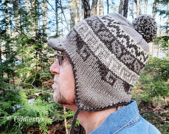 Peruvian Hat Knitting Pattern - Earflap Hat Pattern - the BOB hat (Toddler, Child & Adult sizes incl'd)