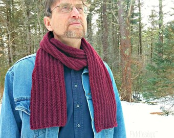 Knitting Pattern - Reversible Scarf Pattern - Men's Scarf Knitting Pattern - Classic Scarf Pattern - the FREDERICK Scarf